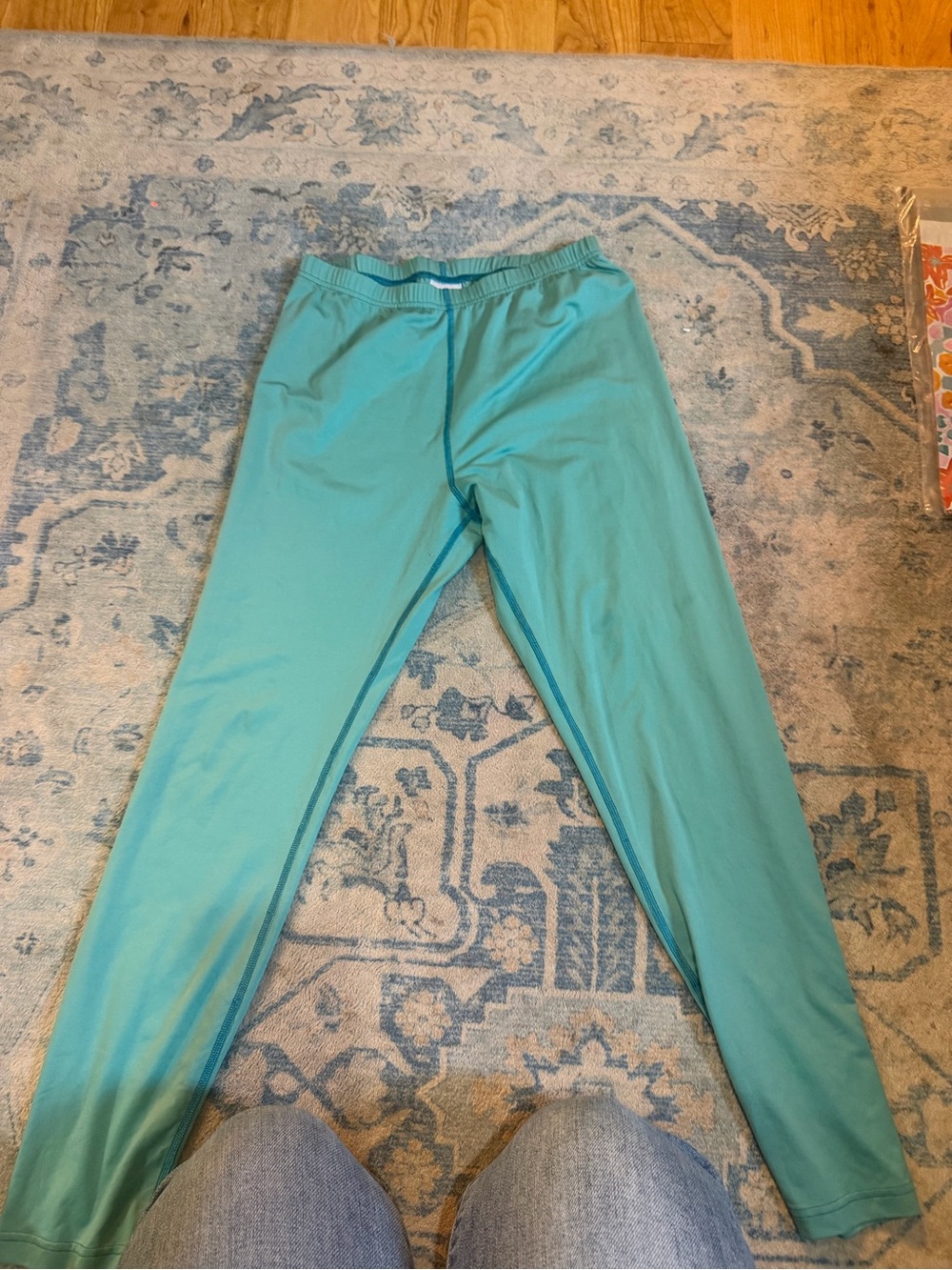 Lands' End Teal Kids Pajama Leggings